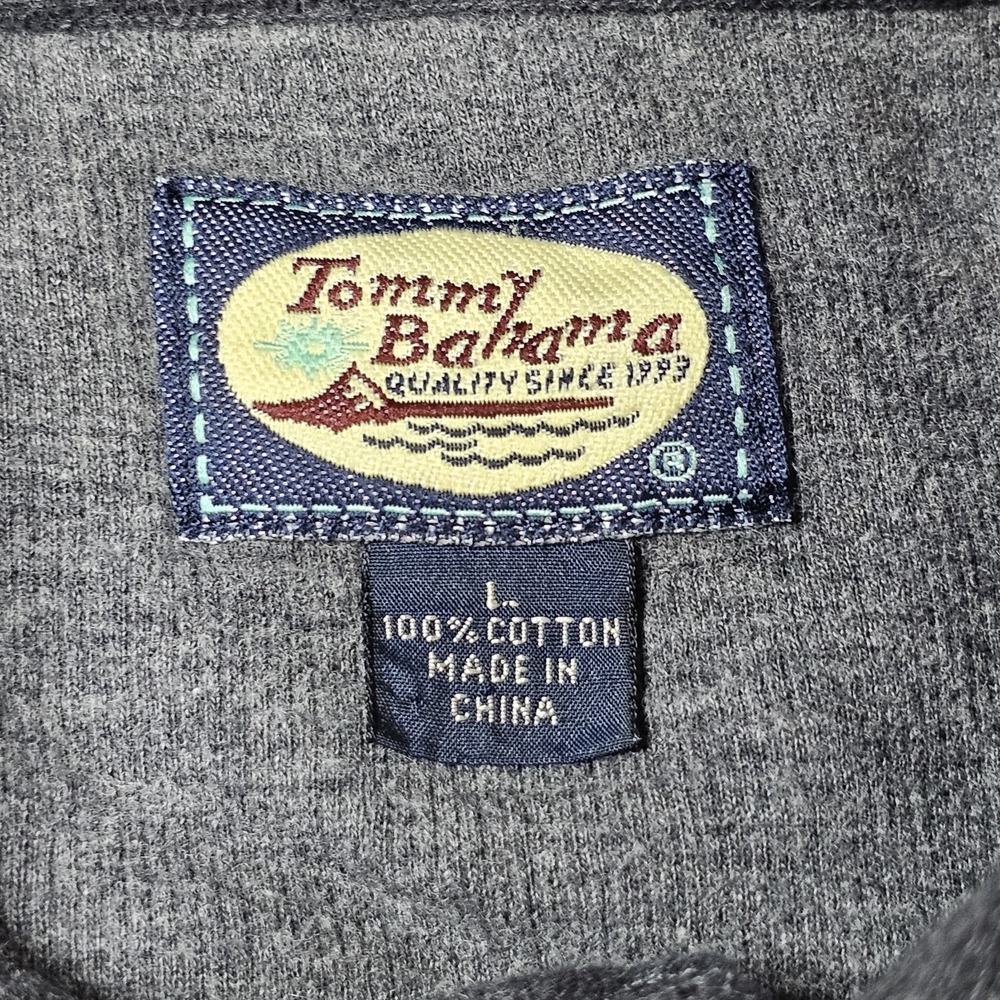 Tommy Bahama Men's Washed‎ Black Sweatshirt Button Down Long Sleeve Sz Large - Picture 7 of 13